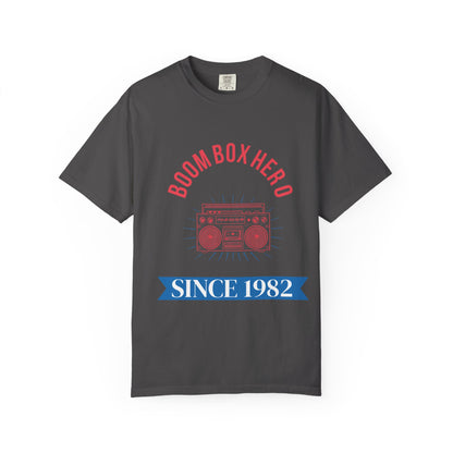 Boom Box Hero Tee – Vintage Boombox Graphic T-Shirt 'Since 1982'