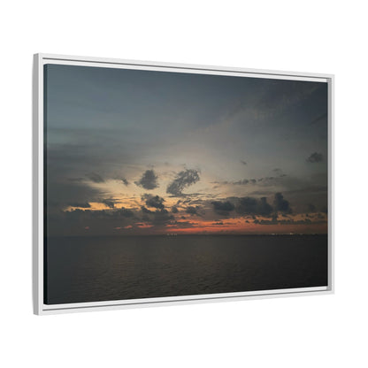 Framed Ocean Sunset Canvas Print, Coastal Wall Art, Home Decor, Gift for Nature Lovers, Beach House Accent