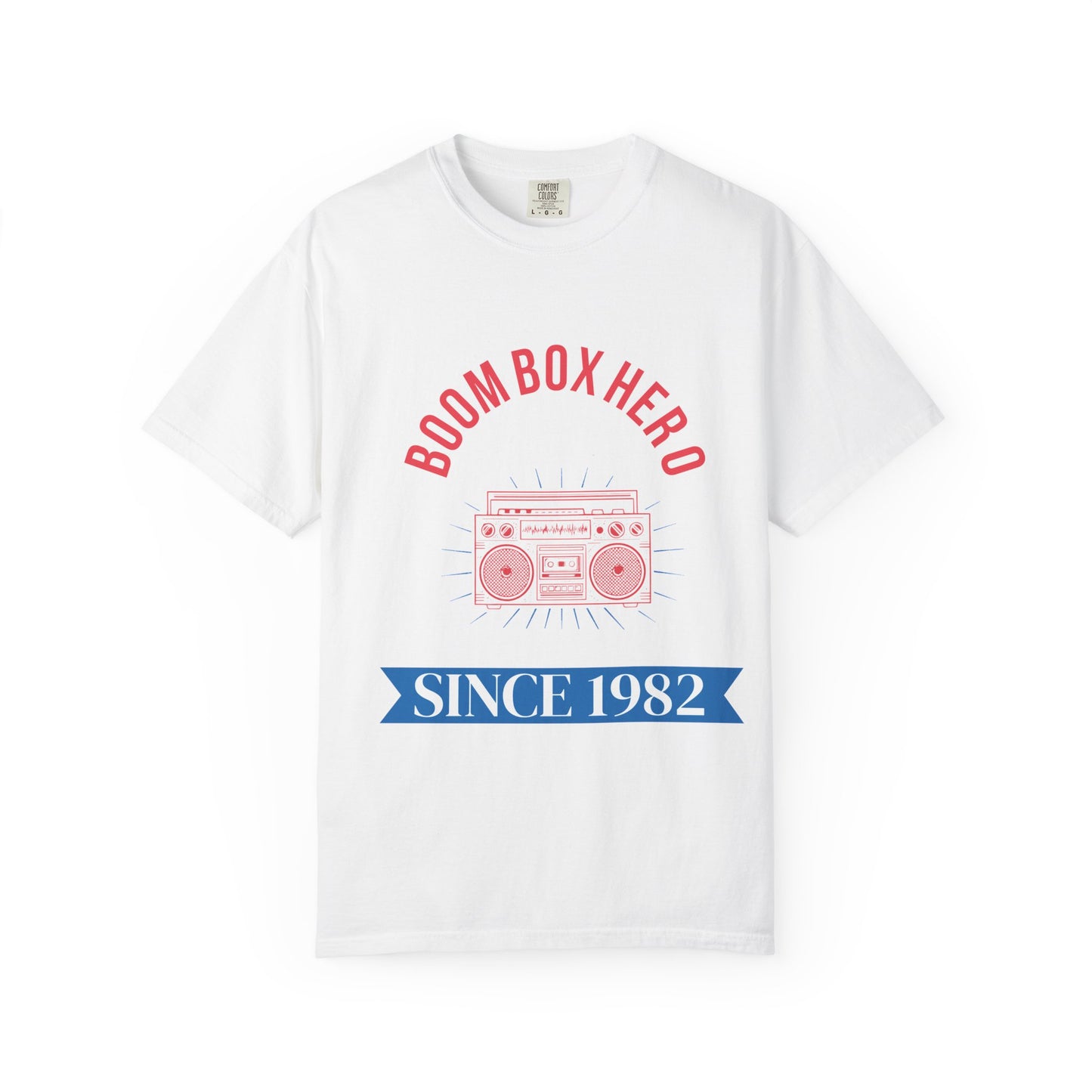 Boom Box Hero Tee – Vintage Boombox Graphic T-Shirt 'Since 1982'