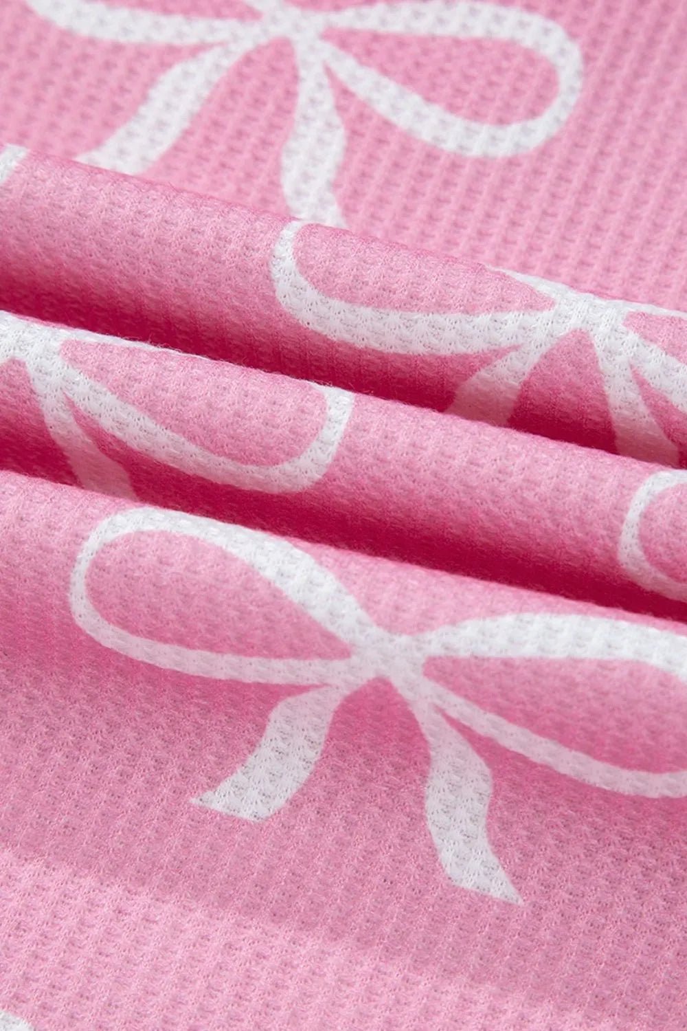 Bowknot Printed Notched T-Shirt and Shorts Set – Pink for Shopify Collective (10 view)