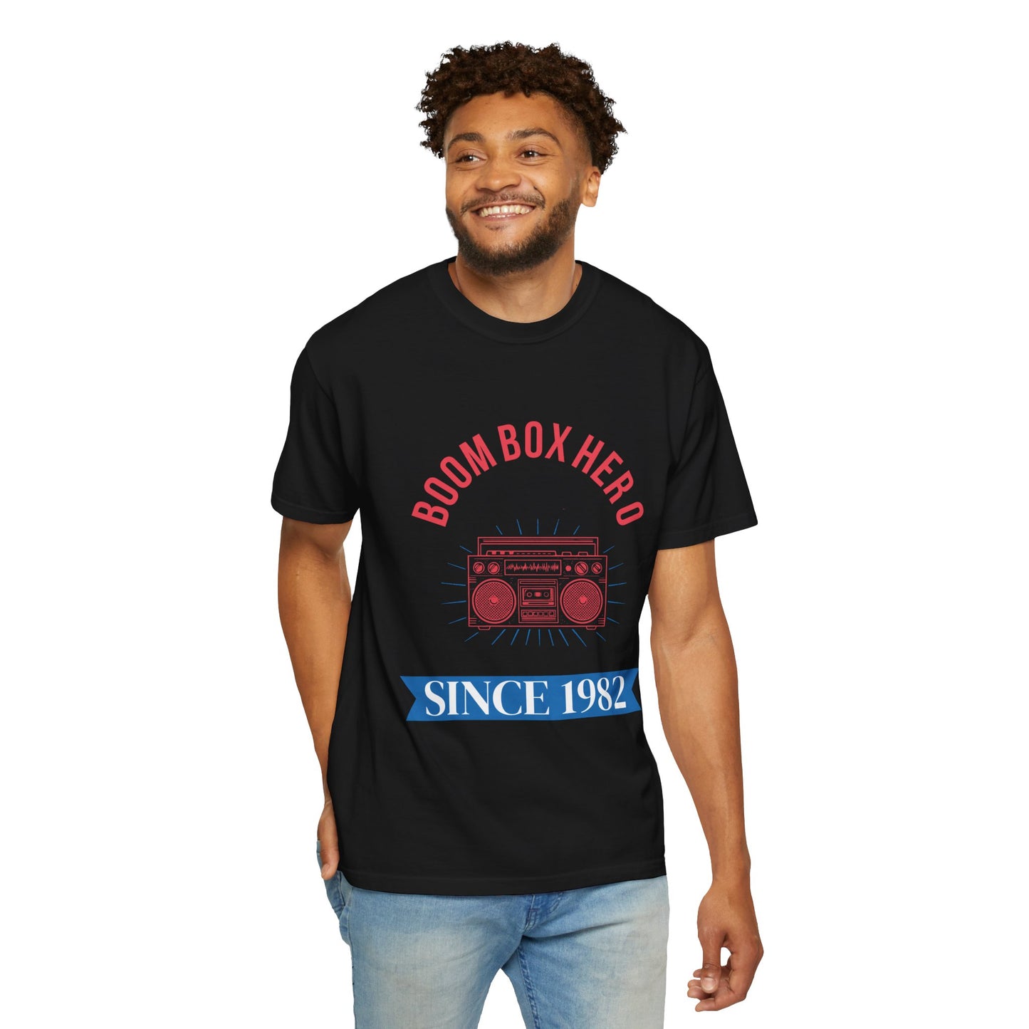 Boom Box Hero Tee – Vintage Boombox Graphic T-Shirt 'Since 1982'