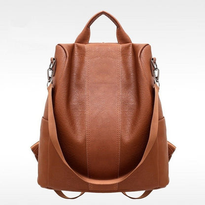 Women’s Large PU Leather Backpack – Stylish Zipper Bag with – Brown Accessories by SbrTnHomes