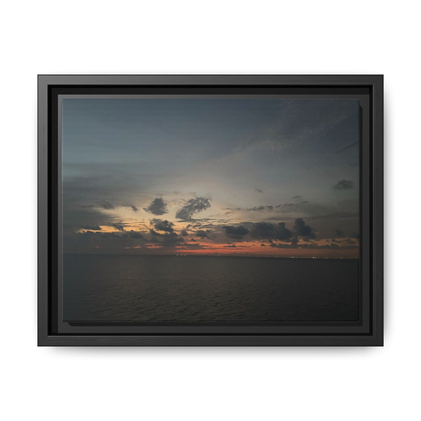 Framed Ocean Sunset Canvas Print, Coastal Wall Art, Home Decor, Gift for Nature Lovers, Beach House Accent