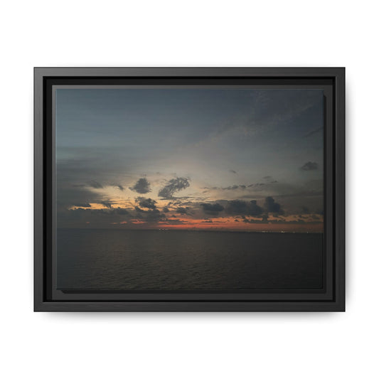 Framed Ocean Sunset Canvas Print, Coastal Wall Art, Home Decor, Gift for Nature Lovers, Beach House Accent