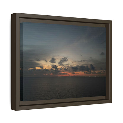 Framed Ocean Sunset Canvas Print, Coastal Wall Art, Home Decor, Gift for Nature Lovers, Beach House Accent