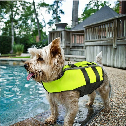 Inflatable Dog Life Vest – Adjustable Pet Swim Safety Jacket – Green Pet for Adjustable Dog Vest (1 view)