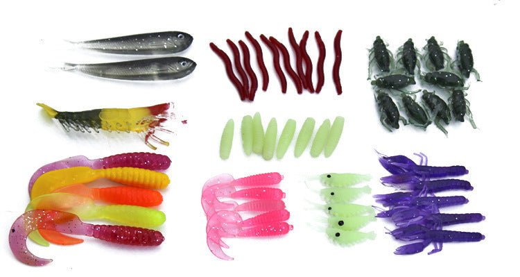 100 Piece Fishing Lure Set – Soft Bait & Hooks Kit with – Colorful Fishing Gear for bass fishing gear (4 view)