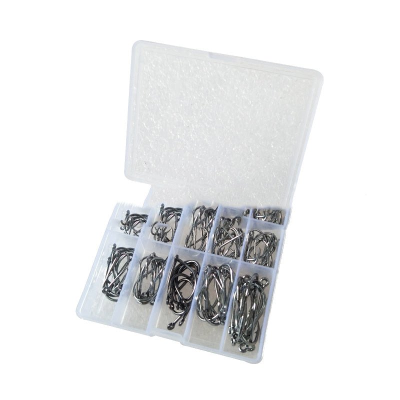 100pc Ise Ni Barbed Fishing Hooks – Gold & Black Holed Hooks – Black with holes Fishing Gear by SbrTnHomes