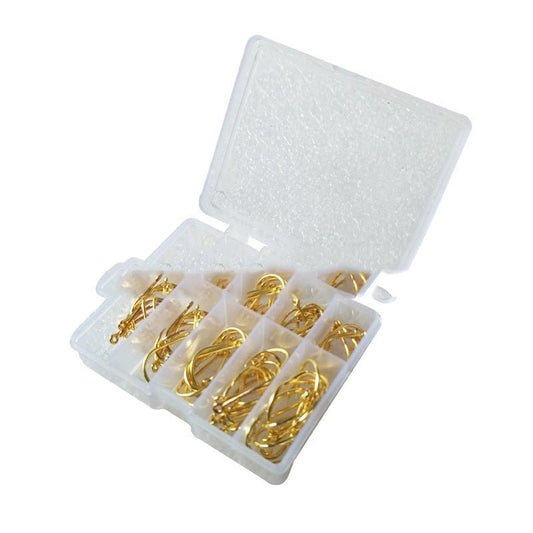 100pc Ise Ni Barbed Fishing Hooks – Gold & Black Holed Hooks – Fishing Gear by SbrTnHomes