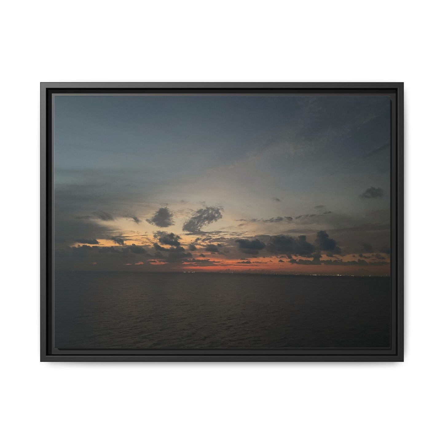 Framed Ocean Sunset Canvas Print, Coastal Wall Art, Home Decor, Gift for Nature Lovers, Beach House Accent