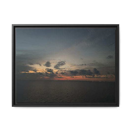 Framed Ocean Sunset Canvas Print, Coastal Wall Art, Home Decor, Gift for Nature Lovers, Beach House Accent