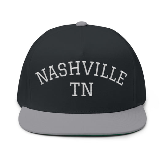Nashville TN Embroidered Flat Bill Cap Printify