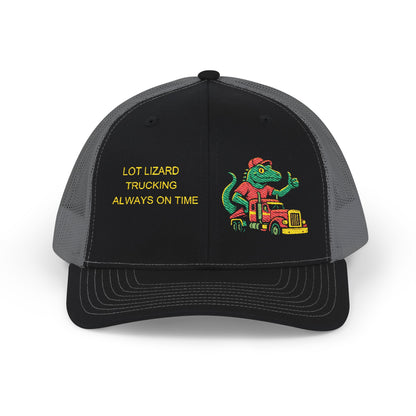 Embroidered Snapback Trucker Cap Lot Lizard Trucking Design – One size Apparel by Printify