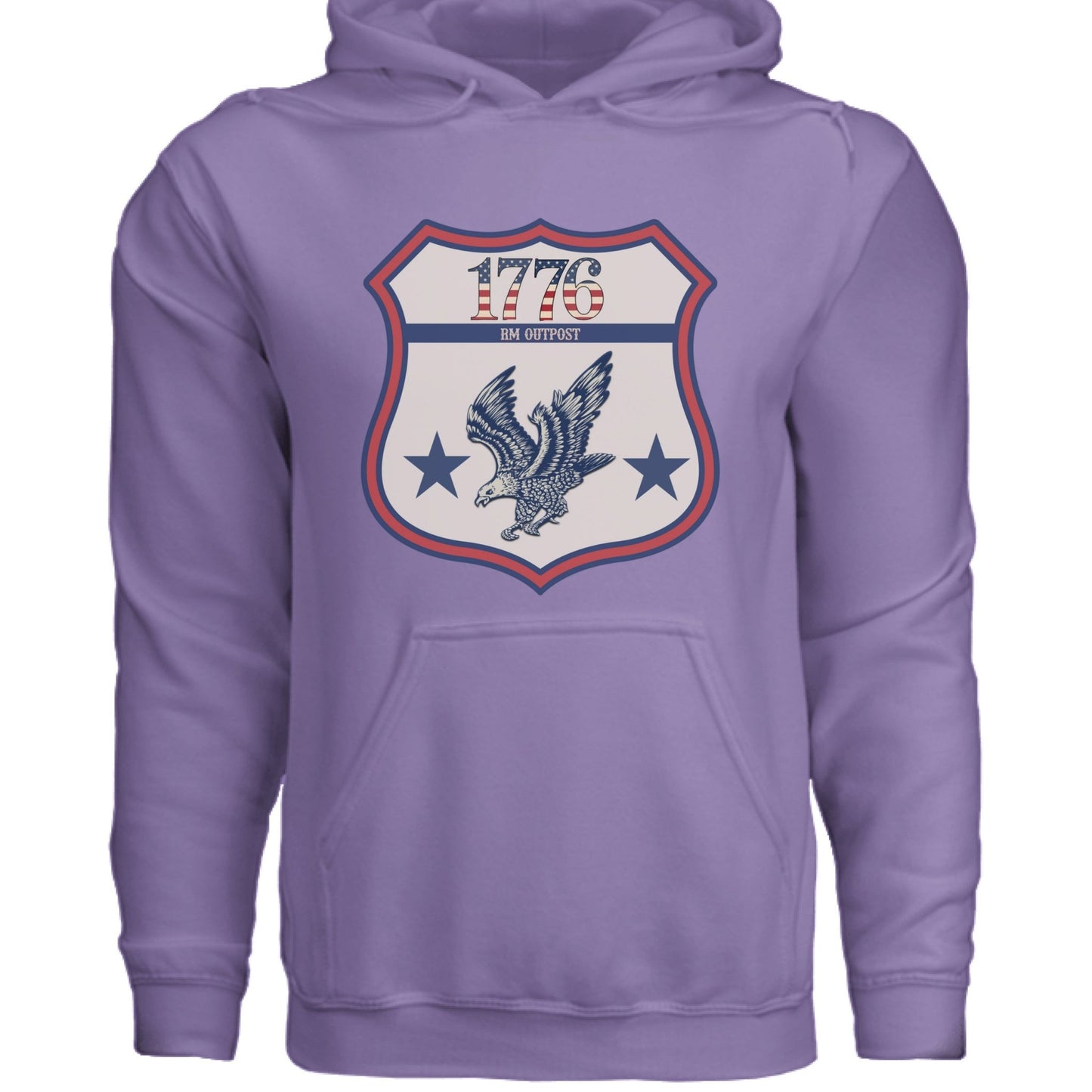1776 Outpost – Vintage American Patriot Hoodie | Outdoor & Freedom Apparel – Violet Hoodie for 1776 (2 view)