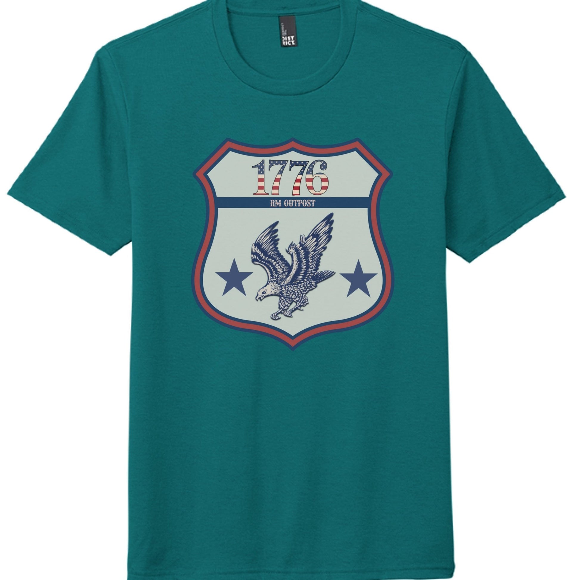 1776 Outpost – Vintage American Patriot Tee | Outdoor & Freedom Apparel – Hthrd Teal T-Shirt for 1776 (20 view)