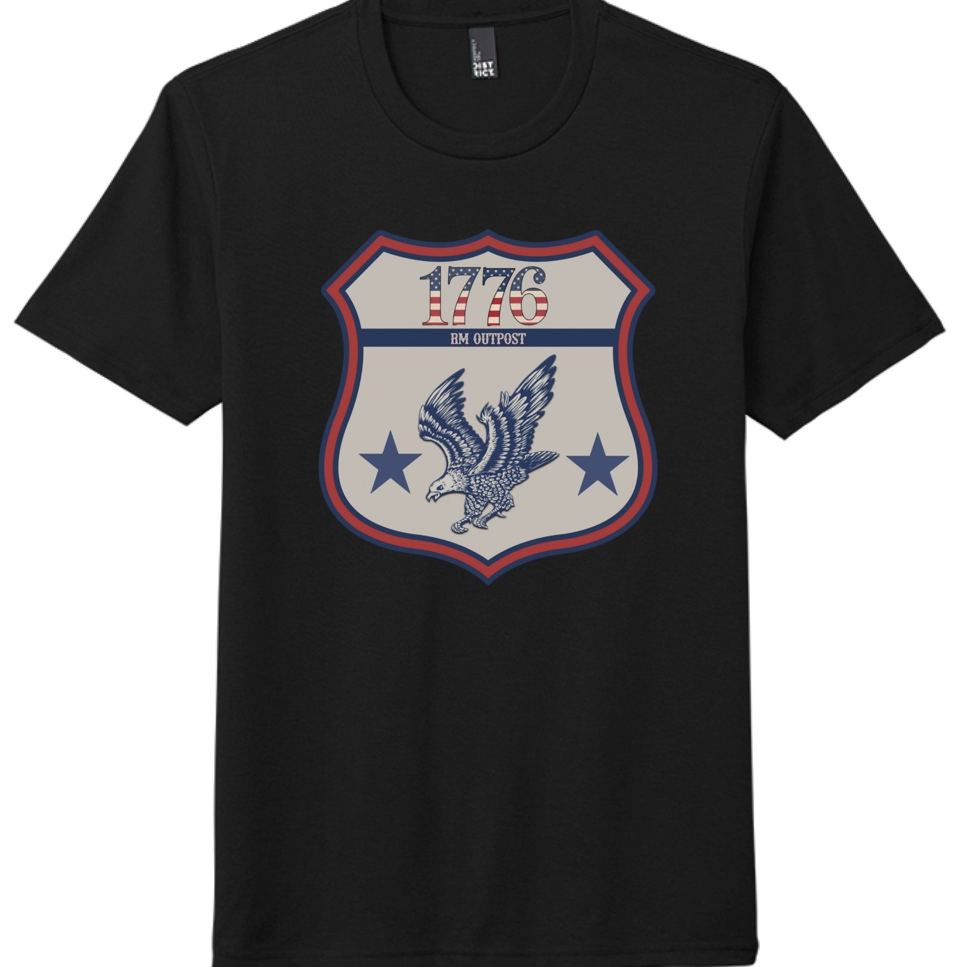 1776 Outpost – Vintage American Patriot Tee | Outdoor & Freedom Apparel – Black T-Shirt for 1776 (17 view)
