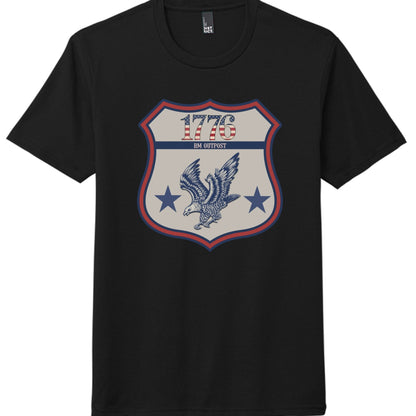 1776 Outpost – Vintage American Patriot Tee | Outdoor & Freedom Apparel – Black T-Shirt for 1776 (17 view)