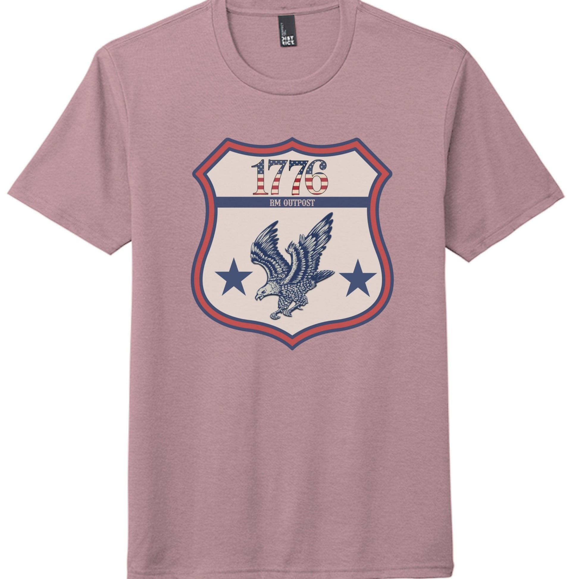 1776 Outpost – Vintage American Patriot Tee | Outdoor & Freedom Apparel – Hthrd Lavender T-Shirt for 1776 (23 view)