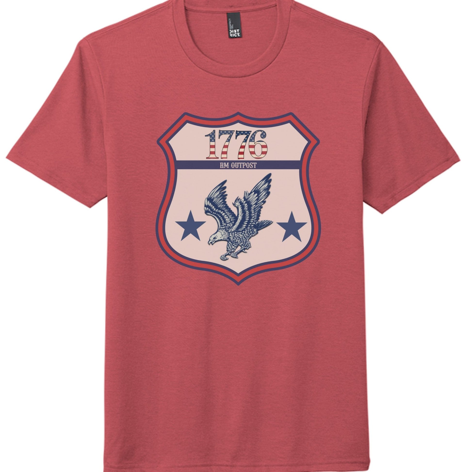 1776 Outpost – Vintage American Patriot Tee | Outdoor & Freedom Apparel – Red Frost T-Shirt for 1776 (5 view)