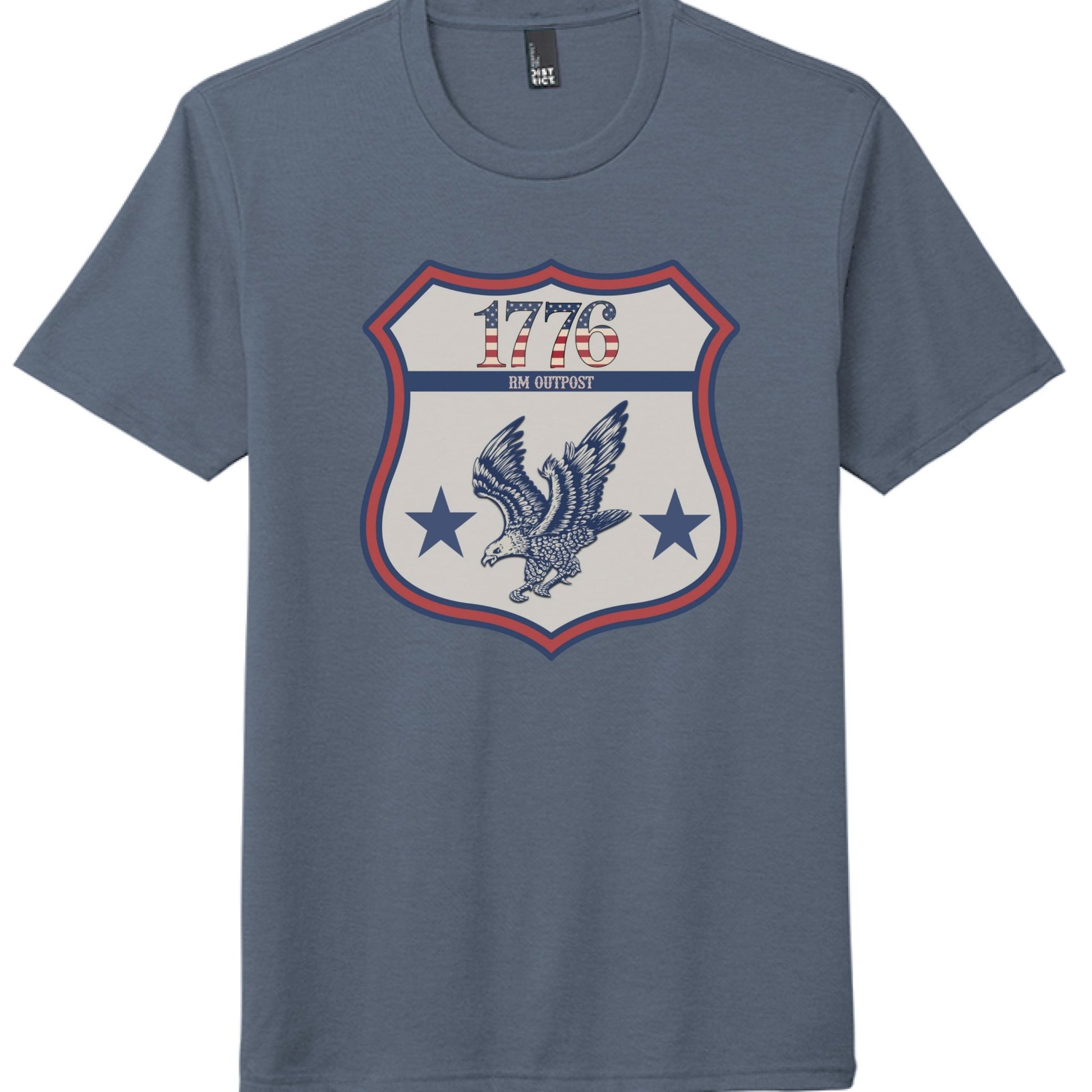 1776 Outpost – Vintage American Patriot Tee | Outdoor & Freedom Apparel – Navy Frost T-Shirt for 1776 (11 view)