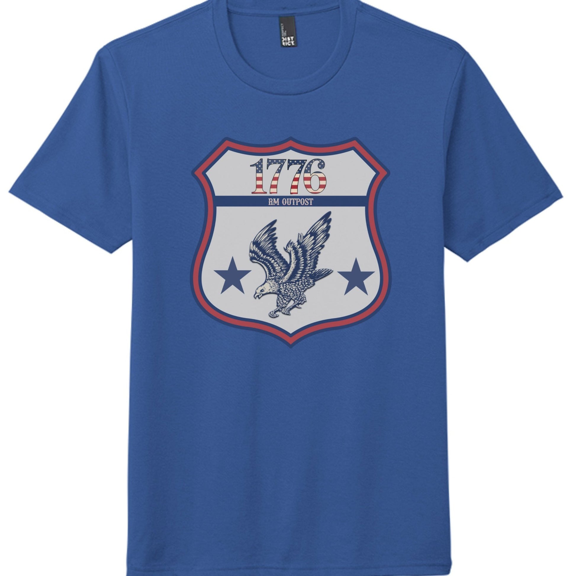 1776 Outpost – Vintage American Patriot Tee | Outdoor & Freedom Apparel – Deep Royal T-Shirt for 1776 (29 view)