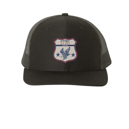 1776 Outpost – Vintage American Patriot Trucker Hat | Outdoor & Freedom Apparel – Black Hats for 1776 (10 view)