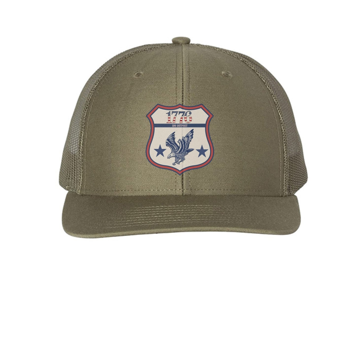 1776 Outpost – Vintage American Patriot Trucker Hat | Outdoor & Freedom Apparel – Loden Hats for 1776 (8 view)