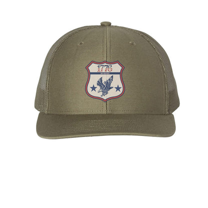 1776 Outpost – Vintage American Patriot Trucker Hat | Outdoor & Freedom Apparel – Loden Hats for 1776 (8 view)