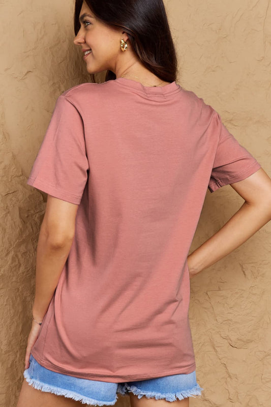 Simply Love Full Size MOM LIFE Graphic Cotton Tee – Charcoal Women's Top for Shopify Collective (2 view)