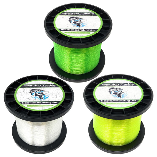 Reaction Tackle Nylon Monofilament Fishing Line - 1 Pound Jumbo Spools Reaction Tackle