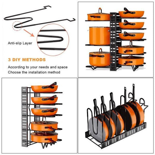 2 Pieces Of Kitchen Organization And Storage Racks, Adjustable Pot Cover Brackets And Pot Racks, Not Shipped On Weekends – 2Pcs Kitchen Gadget for kitchen (2 view)