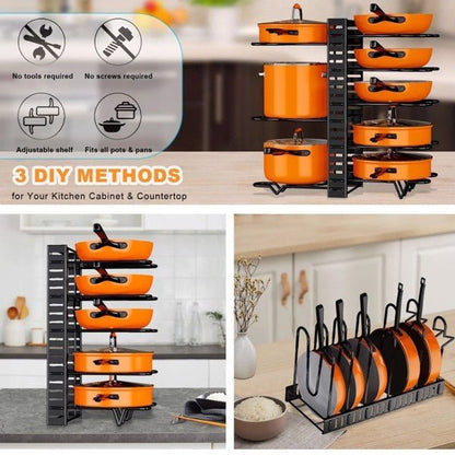 2 Pieces Of Kitchen Organization And Storage Racks, Adjustable Pot Cover Brackets And Pot Racks, Not Shipped On Weekends – 2Pcs Kitchen Gadget for kitchen (6 view)