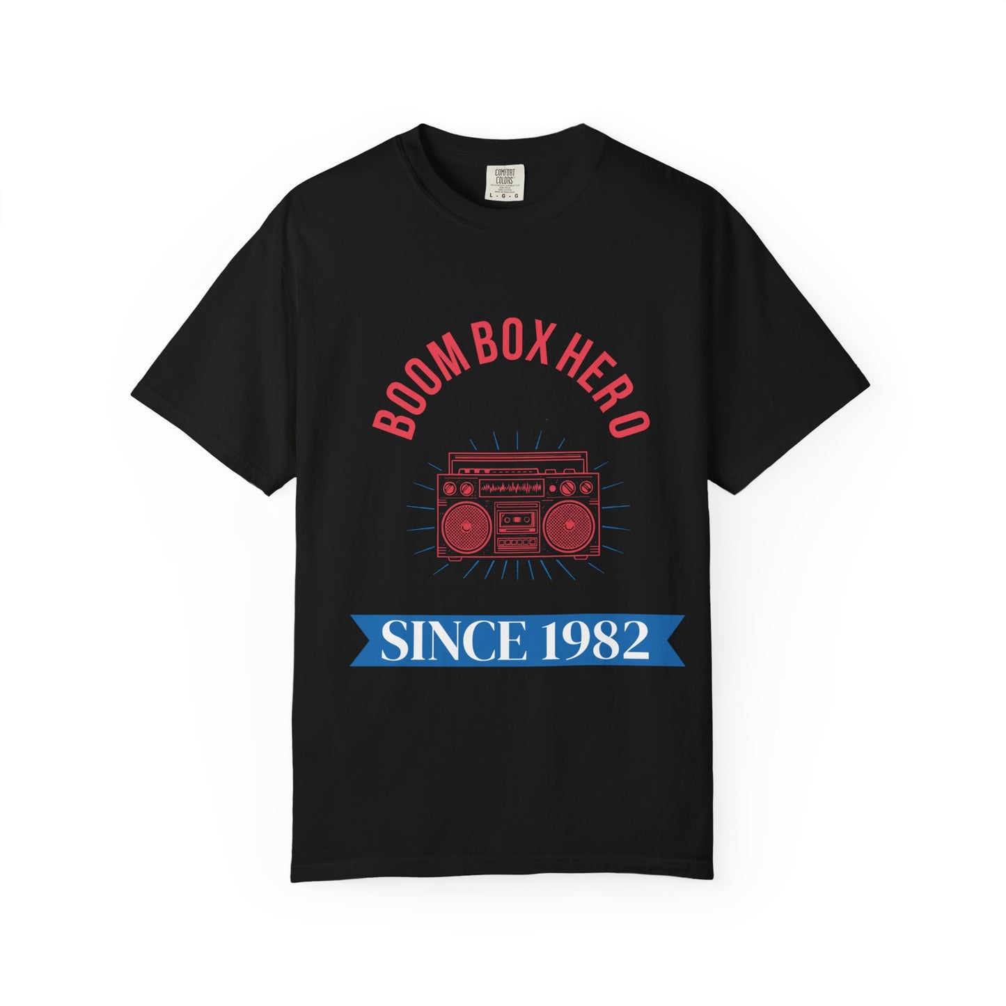 Boom Box Hero Tee – Vintage Boombox Graphic T-Shirt 'Since 1982'