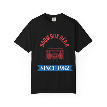 Boom Box Hero Tee – Vintage Boombox Graphic T-Shirt 'Since 1982'