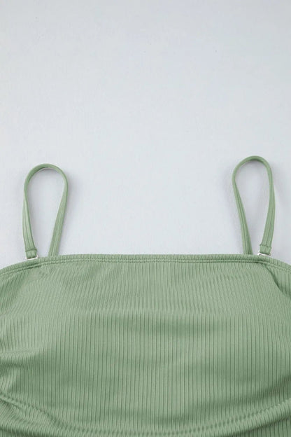 Ribbed Drawstring Sides Cutout One Piece Swimsuit – Sage for Shopify Collective (9 view)