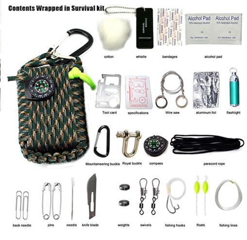 29 - in - 1 Emergency Survival Kit – Waterproof Field SOS Equipment Box with Fishing, Fire, and First Aid Tools (7 view)