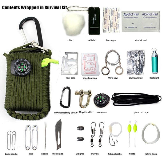 29 - in - 1 Emergency Survival Kit – Waterproof Field SOS Equipment Box with Fishing, Fire, and First Aid Tools (2 view)