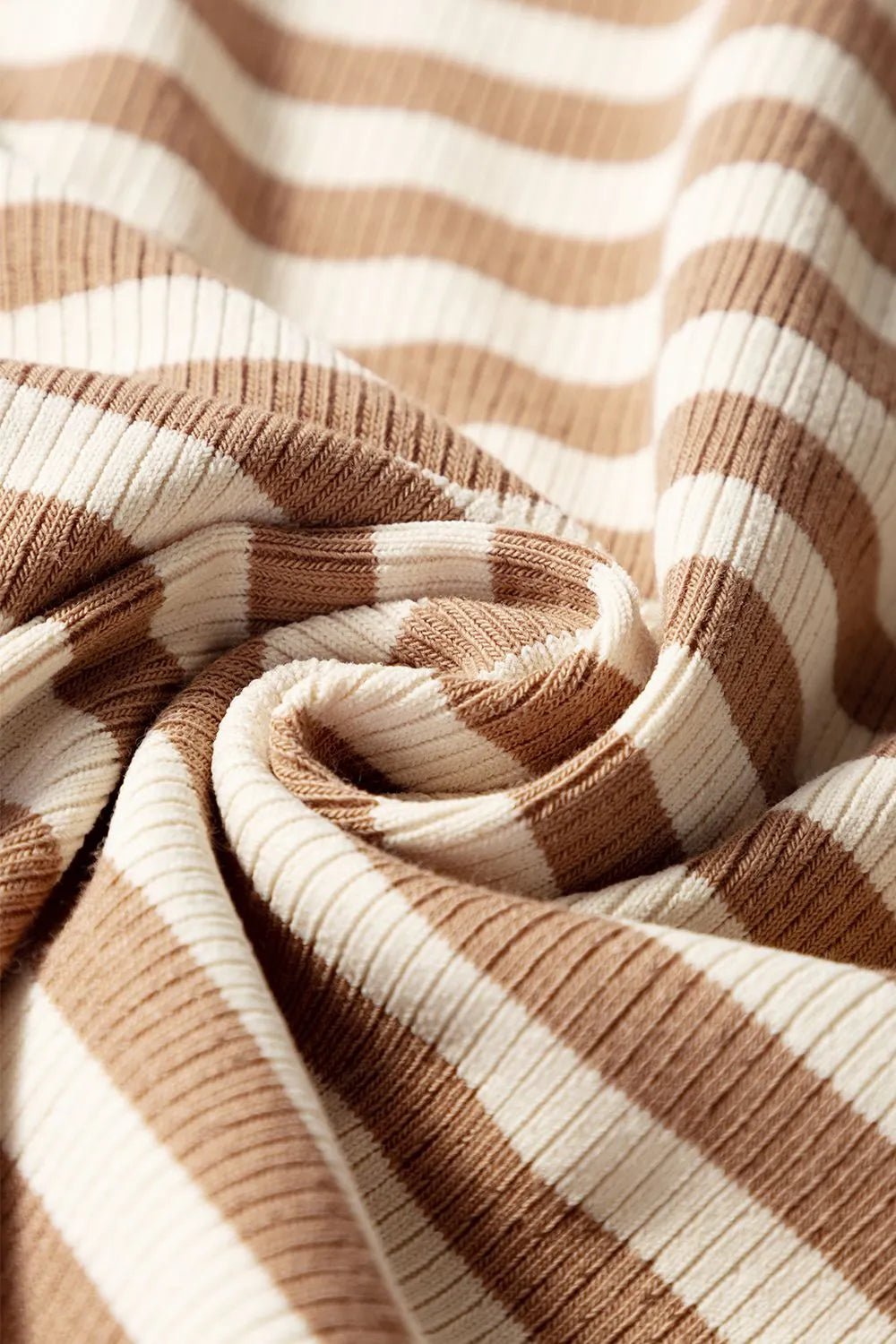 Stripe Exposed Seam Trim Round Neck Sleeveless Top – Khaki for Shopify Collective (12 view)
