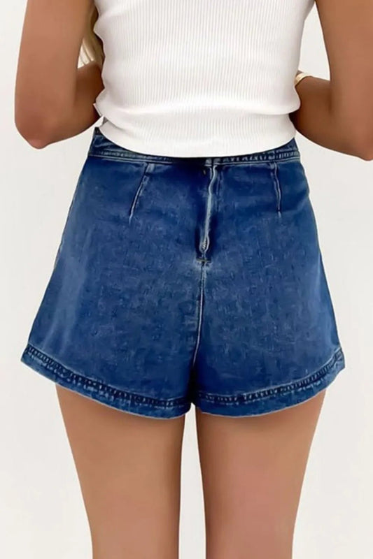 Asymmetrical Denim Skort with Pockets – Medium for Shopify Collective (2 view)