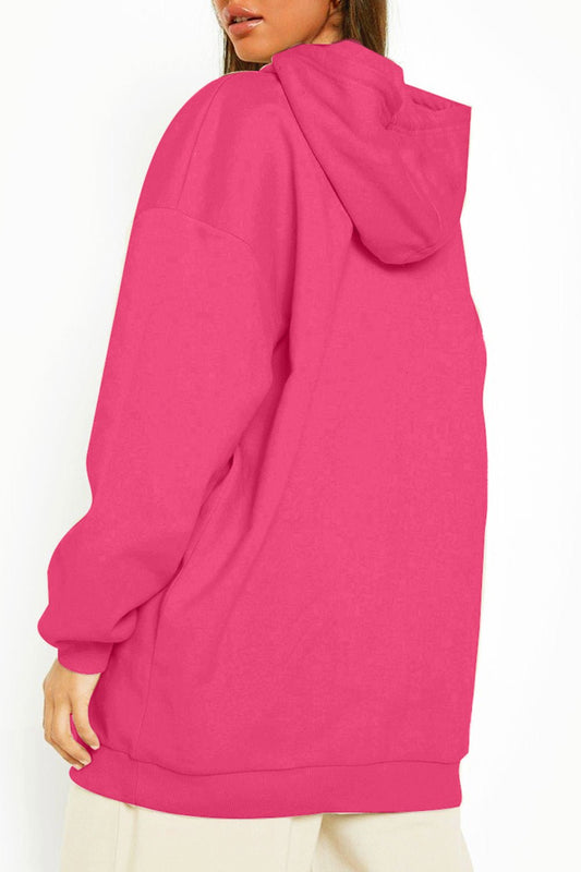 Simply Love Simply Love Full Size LET’S GO GIRLS Graphic Dropped Shoulder Hoodie – Hot Pink Hoodie for Shopify Collective (2 view)