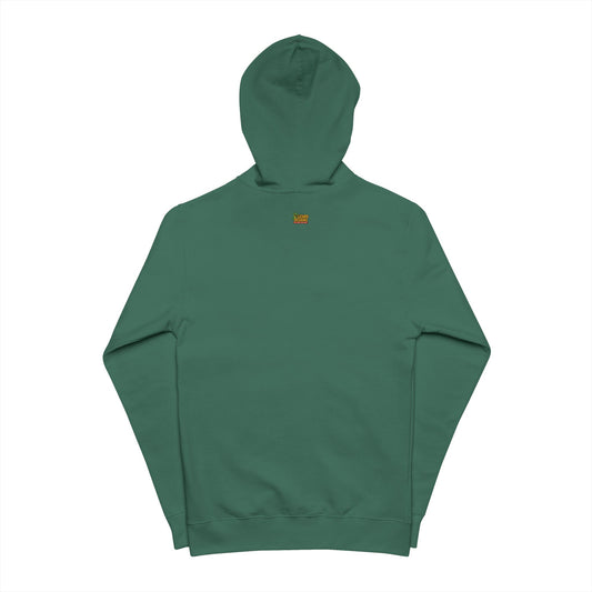Green hoodie on a white background