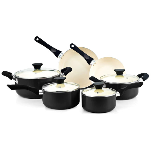 Ceramic Cookware Set | Kitchen Essentials – Black cookware for antislip (1 view)