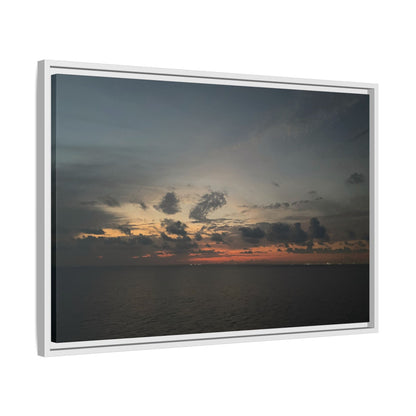 Framed Ocean Sunset Canvas Print, Coastal Wall Art, Home Decor, Gift for Nature Lovers, Beach House Accent