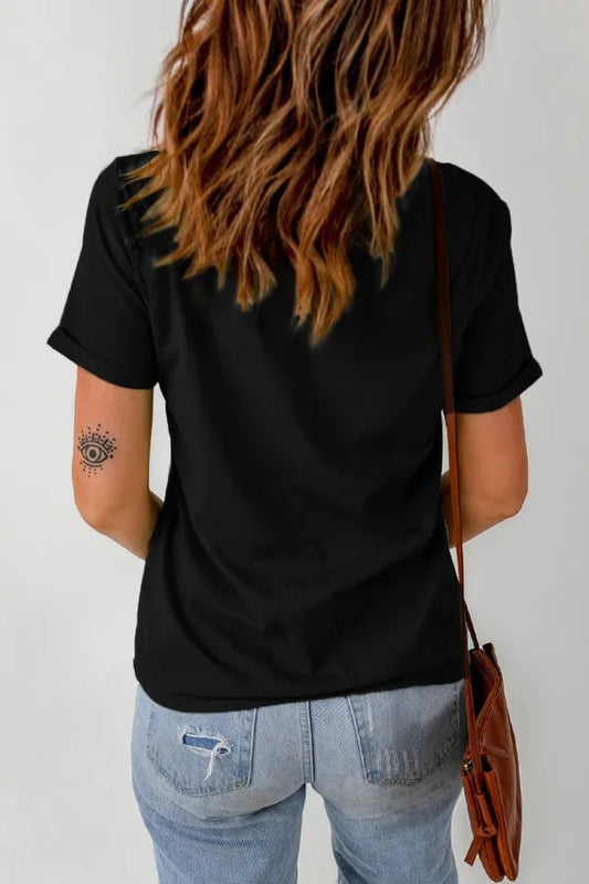 Bull Head Embroidered Round Neck T Shirt – Black for Shopify Collective (2 view)