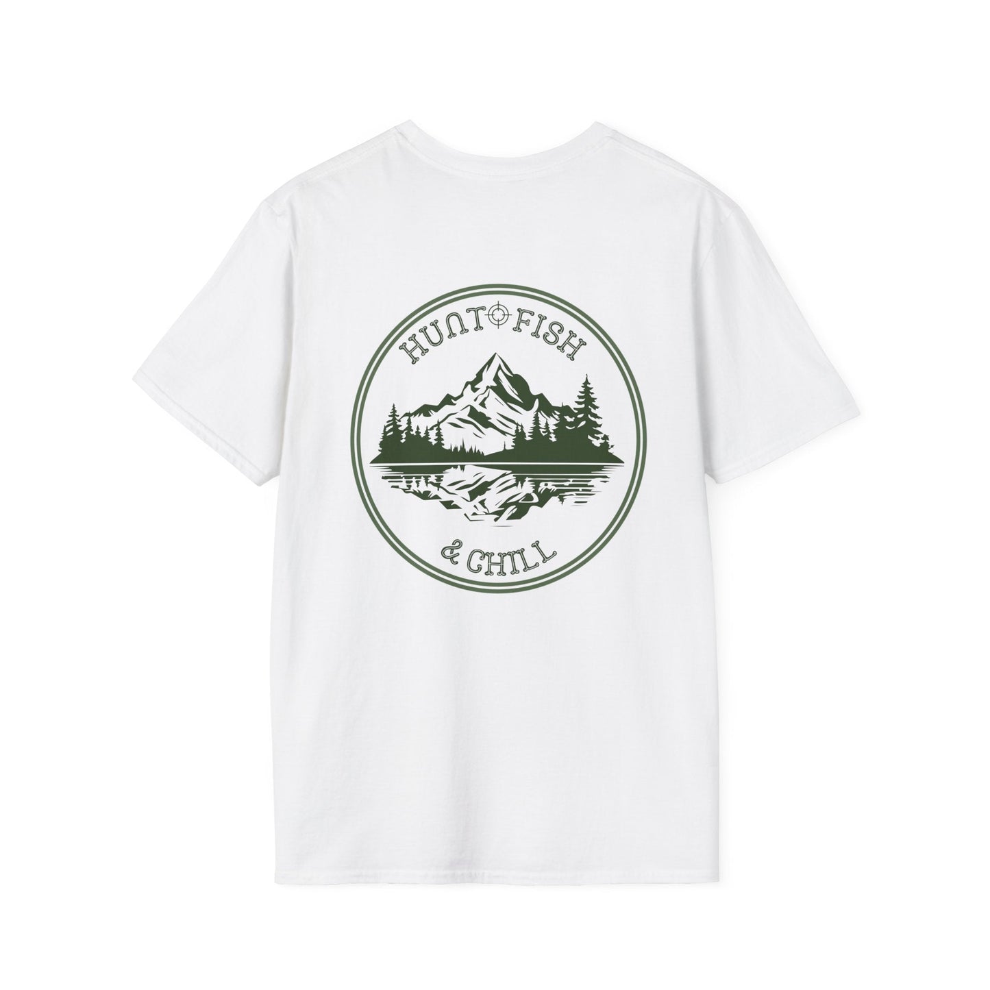 Hunt Fish & Chill T-Shirt – Premium Outdoors Badge Tee | Camping, Fishing, Hunting Apparel Printify