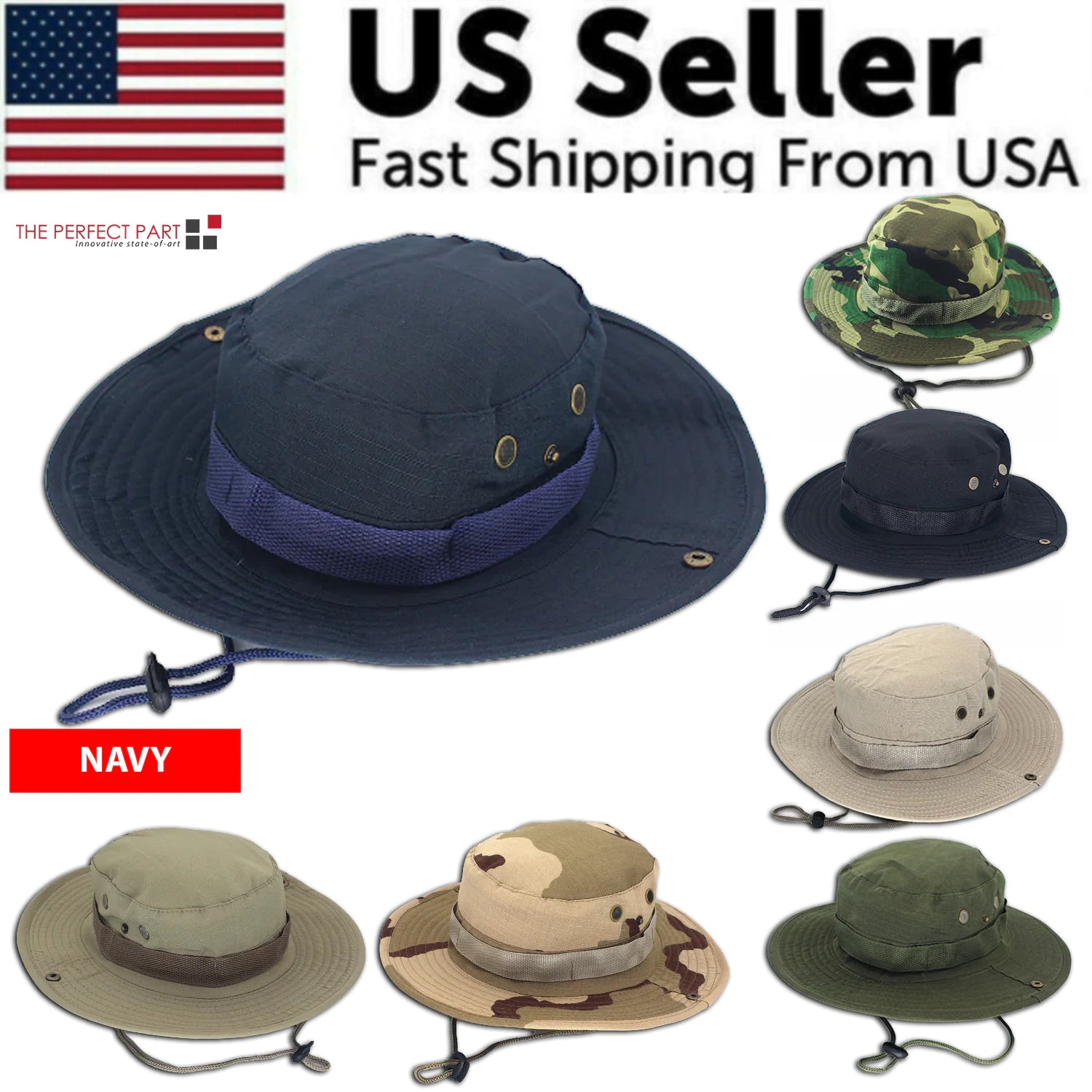 Boonie Bucket Hat – Camo Wide Brim Sun Cap for Fishing, – Apparel by SbrTnHomes