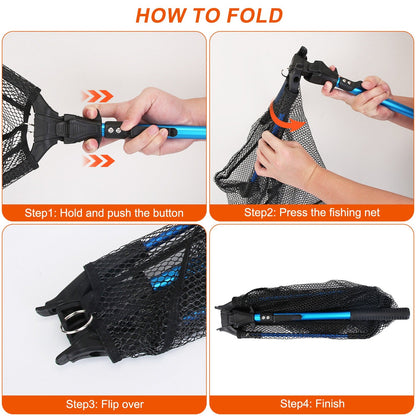 1Pc Foldable Fishing Net With Aluminum Alloy Rod RM Outpost