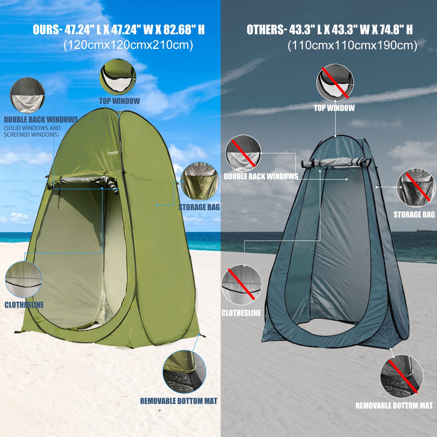 Portable Pop-Up Privacy Tent – Changing & Shower Shelter