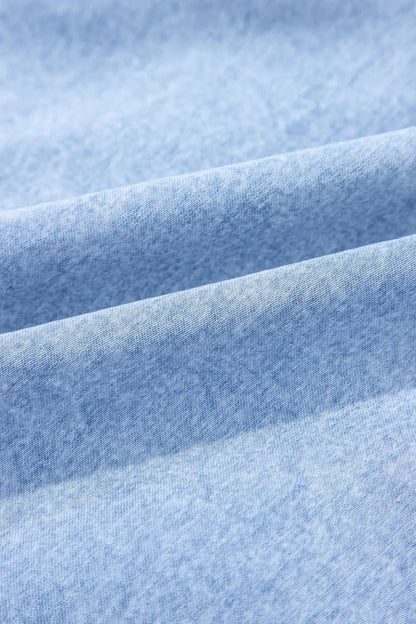 Bow Detail Spaghetti Straps Ruffle Hem Denim Dress – Light Blue Dresses for Shopify Collective (10 view)