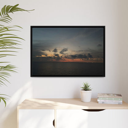 Framed Ocean Sunset Canvas Print, Coastal Wall Art, Home Decor, Gift for Nature Lovers, Beach House Accent